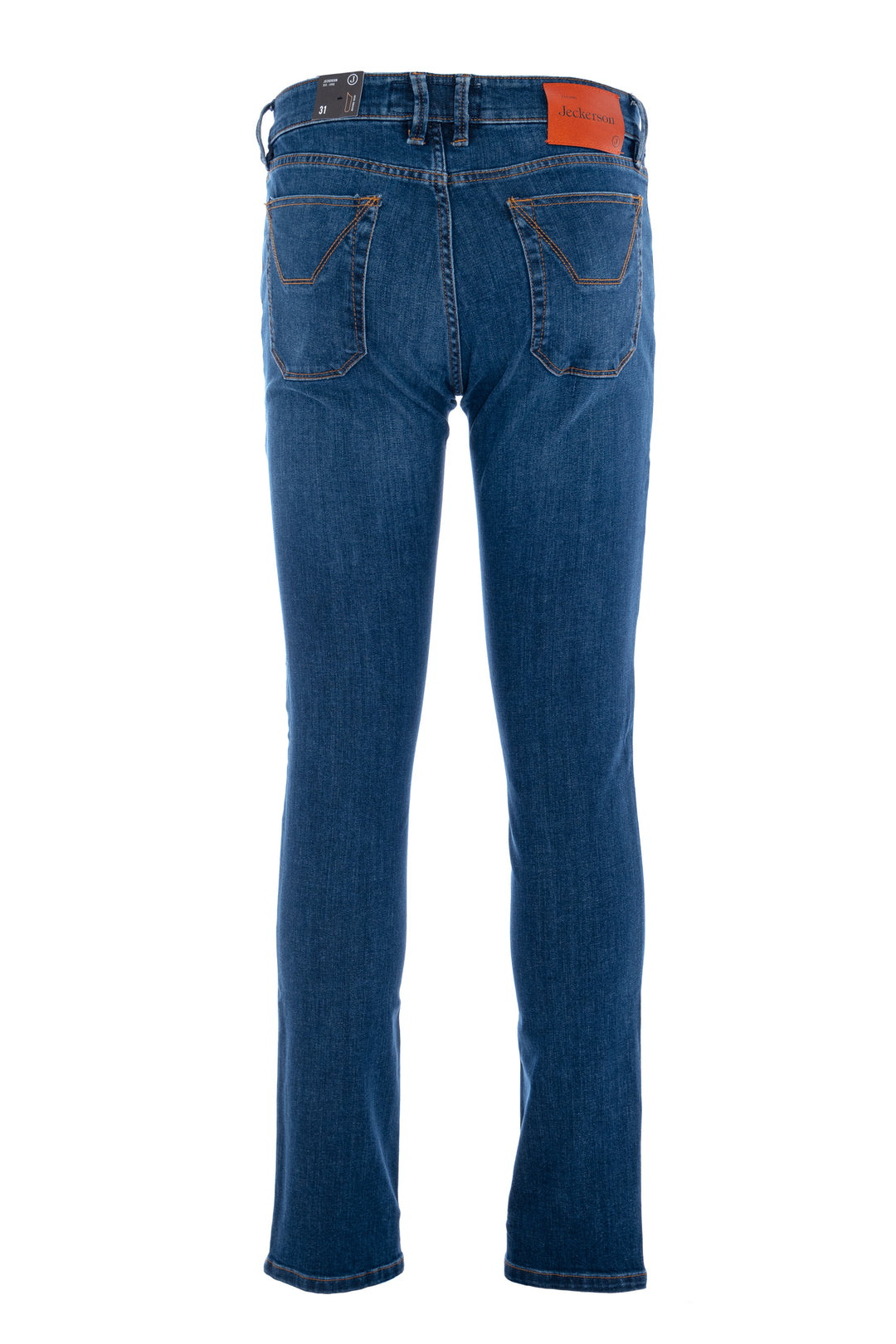 JECKERSON Jeans cinque tasche in denim stretch lavaggio medio con toppe - Mancinelli 1954
