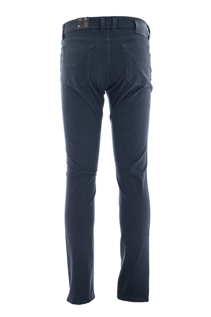 JECKERSON Pantalone cinque tasche grigio scuro in gabardina di cotone stretch con toppe - Mancinelli 1954