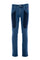 Jeans cinque tasche in denim stretch Tri-Blend con toppe in alcantara blu scuro