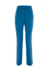 Teal flared trousers in technical stretch fabric