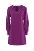 Cyclamen flared dress in stretch technical fabric with open neckline