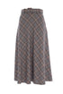 Teal circle skirt with tartan pattern and matching belt