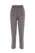 Teal cigarette trousers in technical stretch fabric with tartan pattern