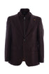 Two-button brown wool jacket with detachable bib