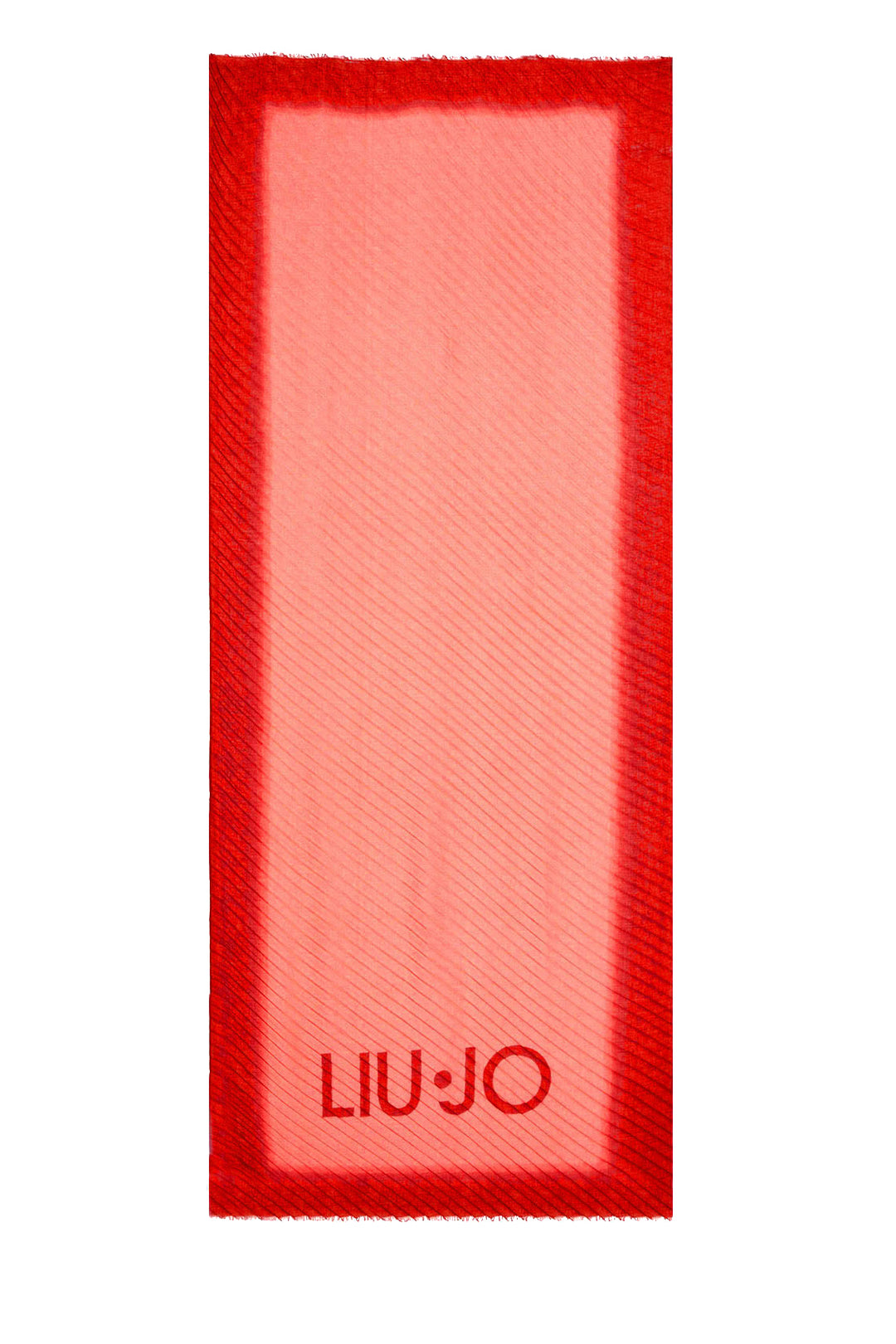 LIU JO Stola rossa ecosostenibile degradè con logo - Mancinelli 1954