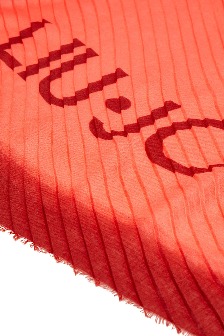 LIU JO Stola rossa ecosostenibile degradè con logo - Mancinelli 1954