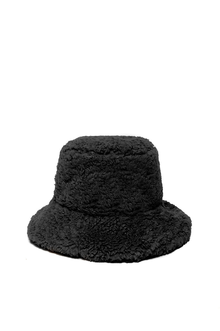 LIU JO Cappello nero in teddy con logo - Mancinelli 1954