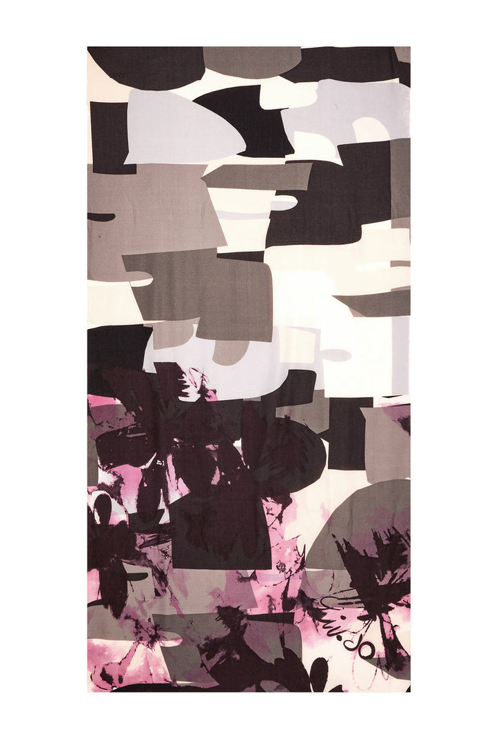 LIU JO Stola nera con stampa patchwork - Mancinelli 1954