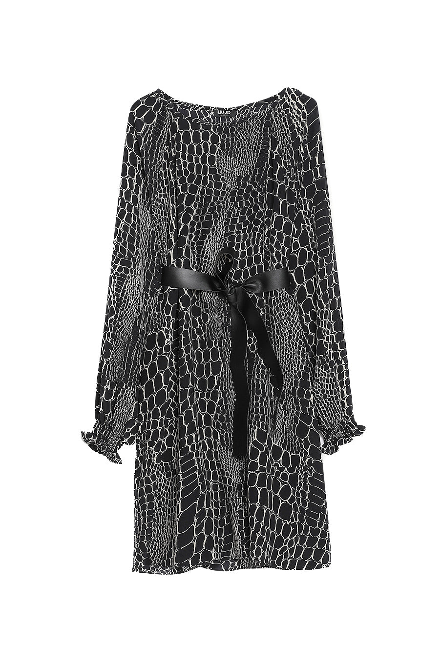 LIU JO Vestito da cerimonia nero in seta con stampa coccodrillo - Mancinelli 1954