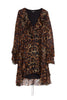 Vestito da cerimonia in chiffon con stampa animalier