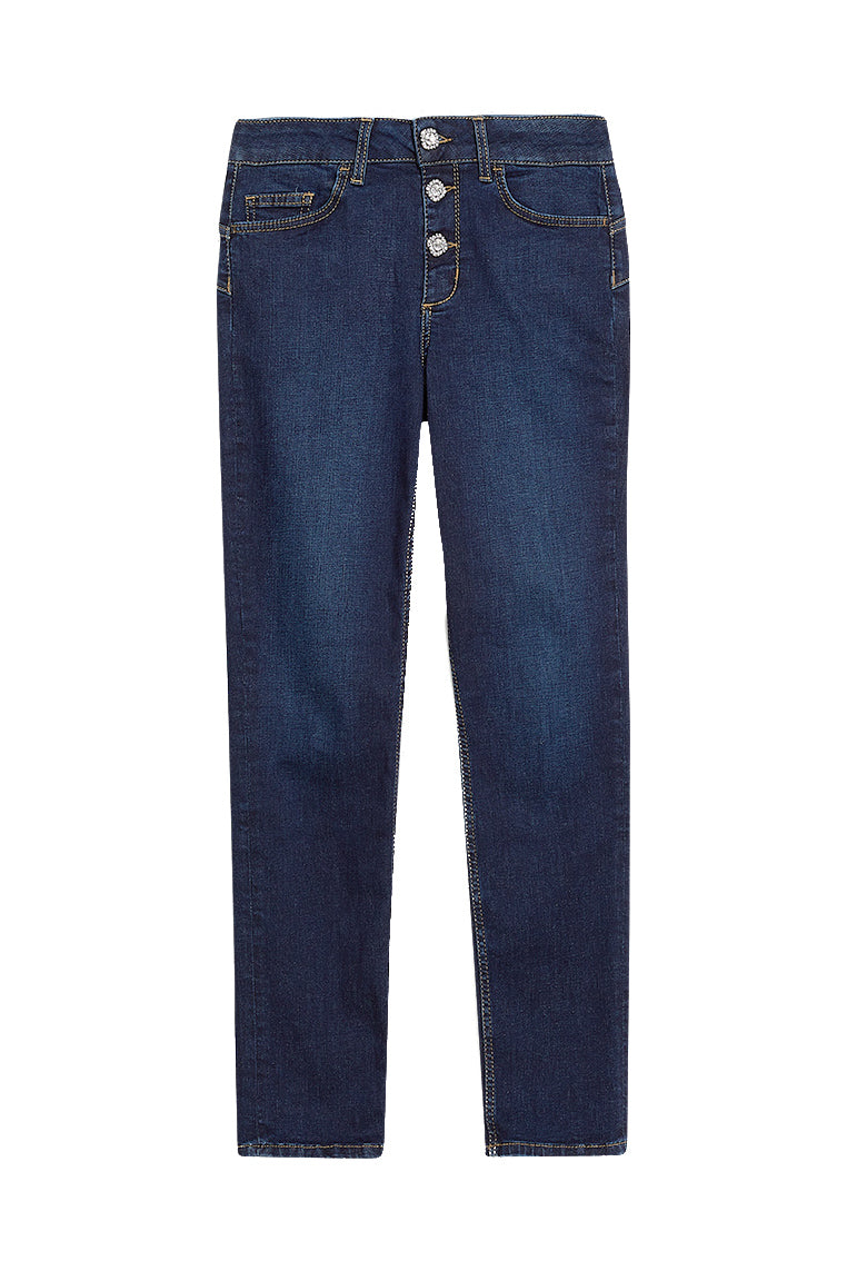 LIU JO Jeans skinny bottom up in denim blu con bottoni - Mancinelli 1954