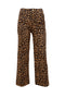 Pantaloni cropped animalier a vita alta
