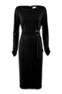 Black midi dress in ASTEUR Milano stitch