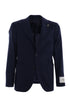 Dark blue two-button jacket in virgin wool