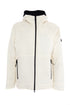 Smooth white bomber jacket in primaloft with black details