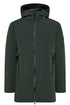 Minimal and sophisticated smooth green Primaloft trench coat