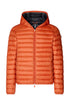 DONALD orange nylon down jacket with hood
