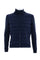 Navy blue GILAD down jacket in nylon with knitted sleeves and collar