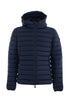 LUCAS midnight blue nylon down jacket with hood