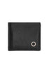 Classic black leather wallet with coin purse and metal logo