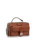 Brown leather dragonne with front pocket