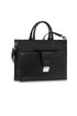 Black leather briefcase with detachable shoulder strap