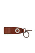 Brown leather keychain with metal insert