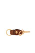 Porte-clés en cuir marron avec anneau