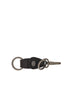 Porte-clés en cuir noir avec anneau