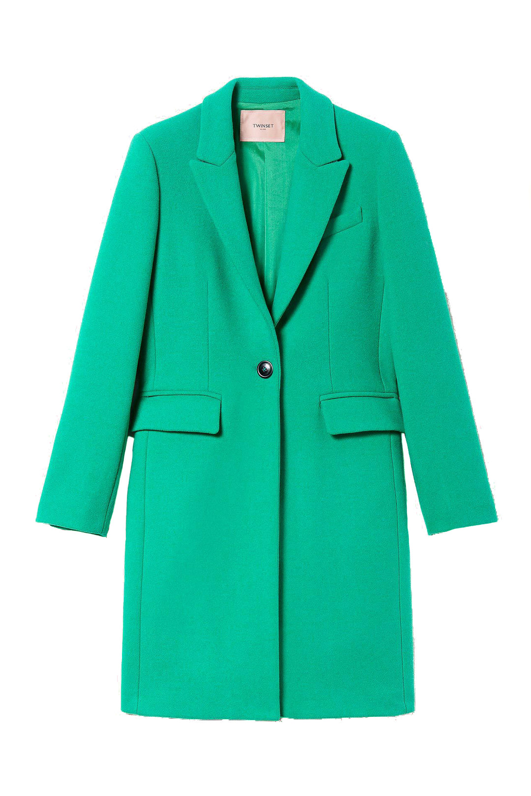 TWINSET Cappotto verde menta in panno misto lana - Mancinelli 1954