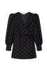 Robe portefeuille noire à cœurs