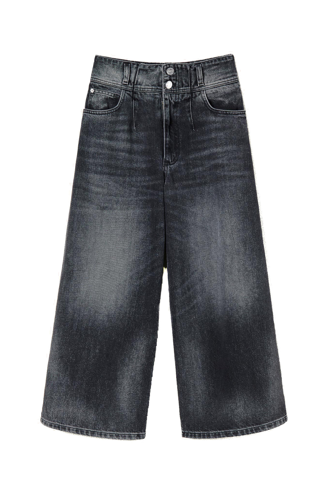 TWINSET Jeans cropped a vita alta in denim nero - Mancinelli 1954