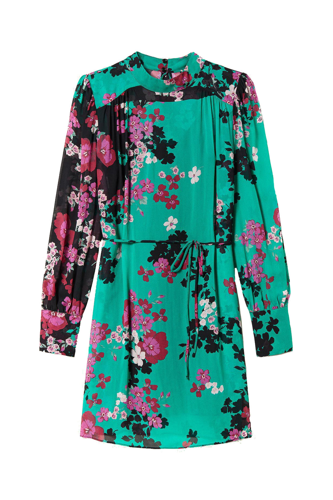 TWINSET Short green dress in floral creponne 222TP2690 | Mancinelli 1954 TWINSET Short green dress in floral creponne 222TP2690 | Mancinelli 1954