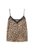 Animalier satin top with lace