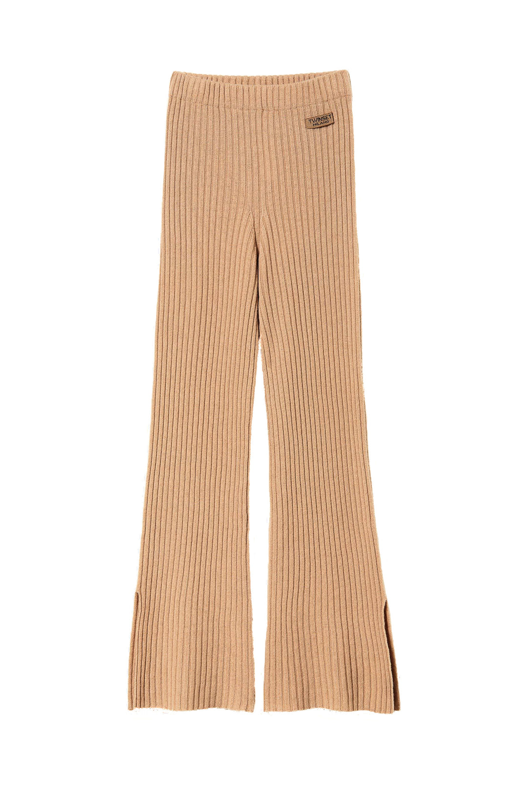 TWINSET Pantaloni beige in maglia di lana e cashmere - Mancinelli 1954