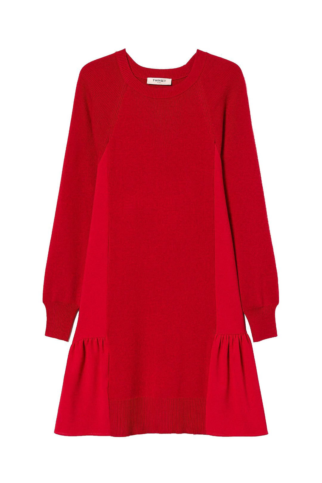 TWINSET Short red knitted dress with inserts 222TT3280 | Mancinelli 1954 TWINSET Short red knitted dress with inserts 222TT3280 | Mancinelli 1954