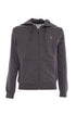 Gray cotton sweatshirt with hood and zip