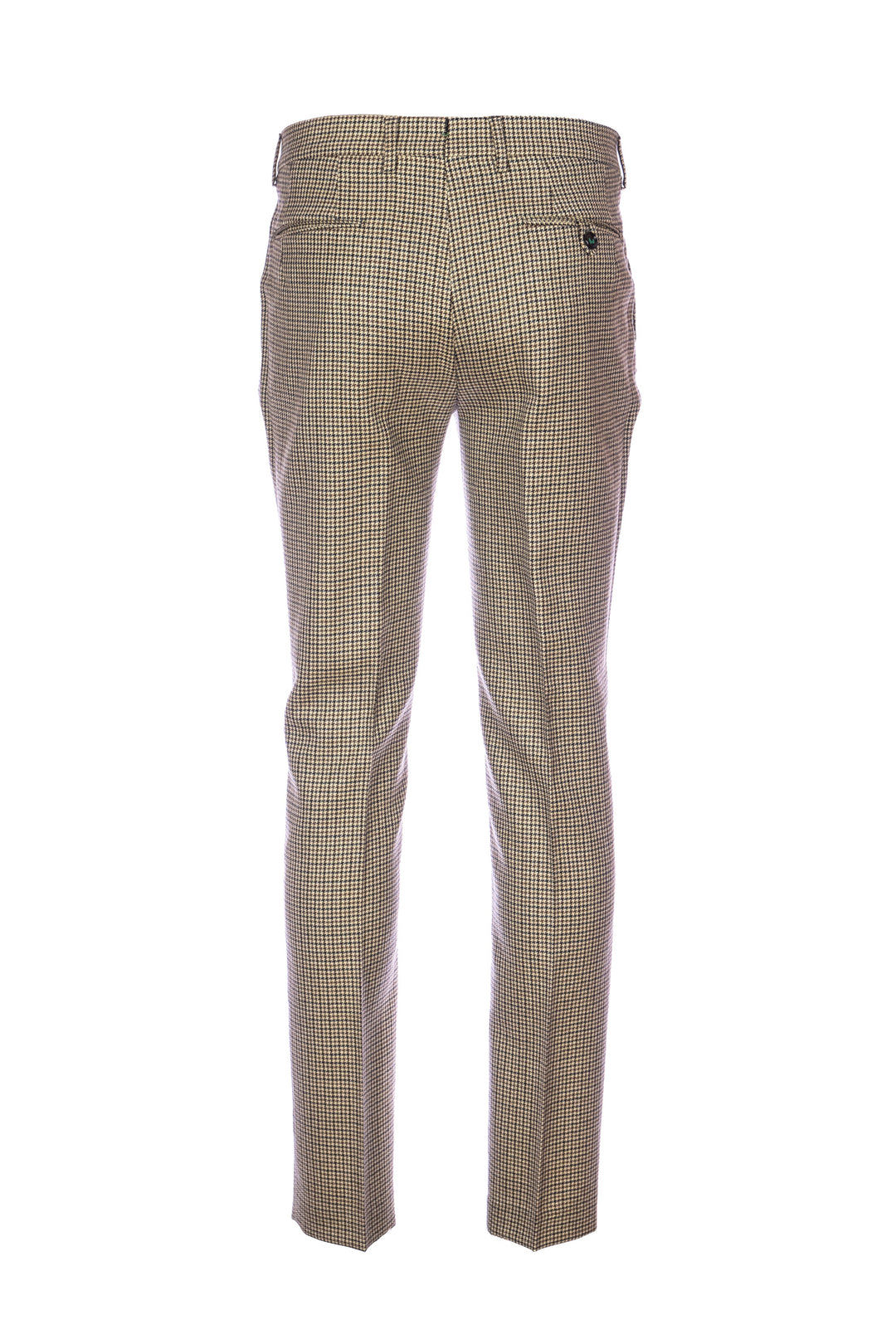 BERWICH Pantalone pied de poule beige in lana vergine stretch con una pince - Mancinelli 1954