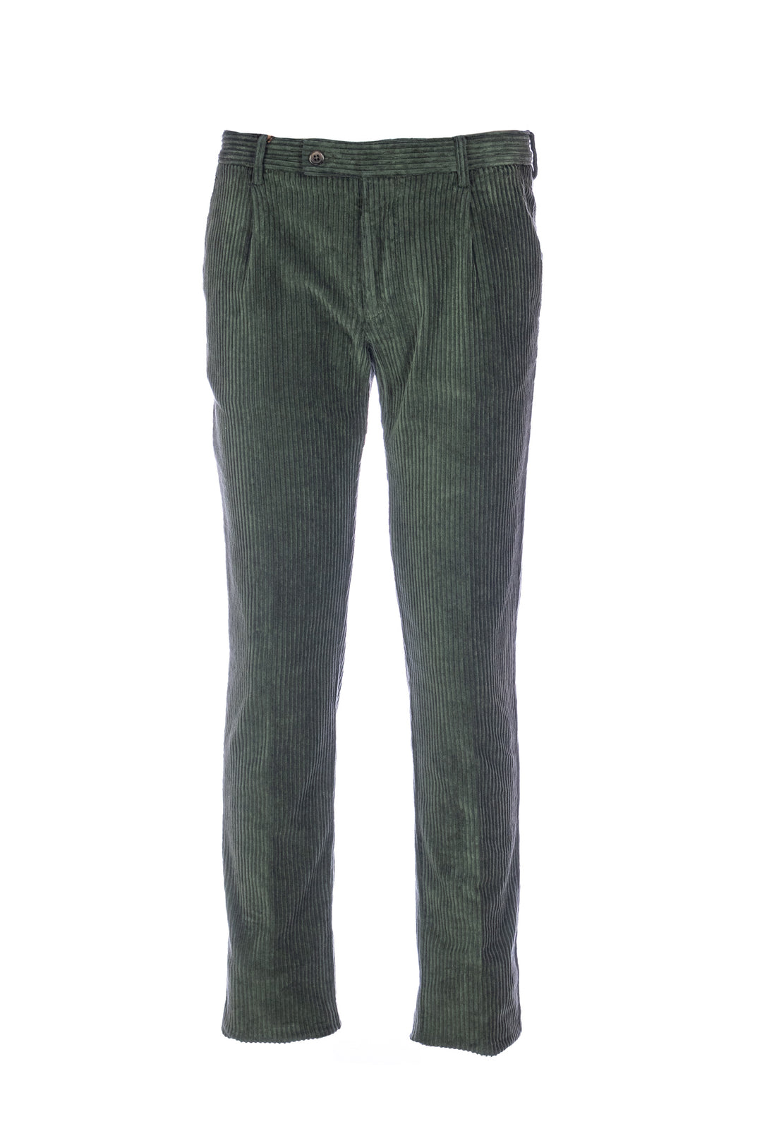 BERWICH Pantalone corduroy verde in velluto a coste con una pince - Mancinelli 1954