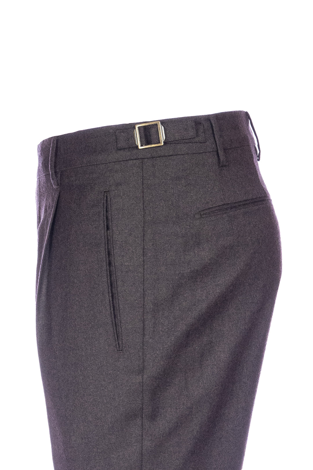 BERWICH Pantalone retro marrone in lana vergine stretch con una pince - Mancinelli 1954