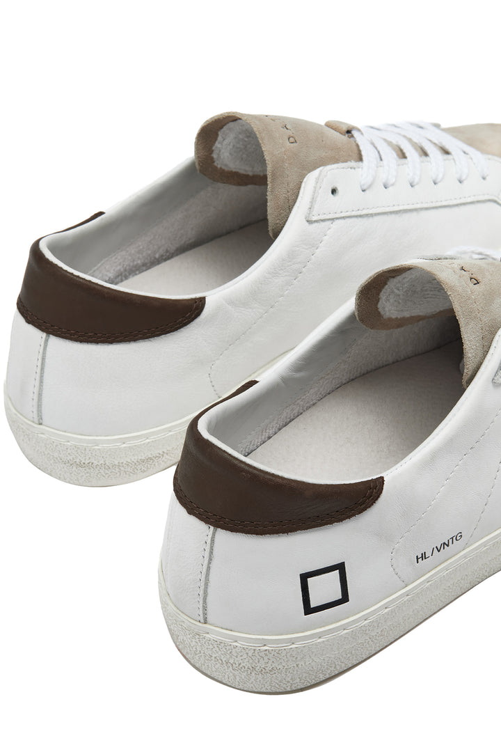 DATE Sneaker Hill Low Vintage Calf White-T.Moro - Mancinelli 1954