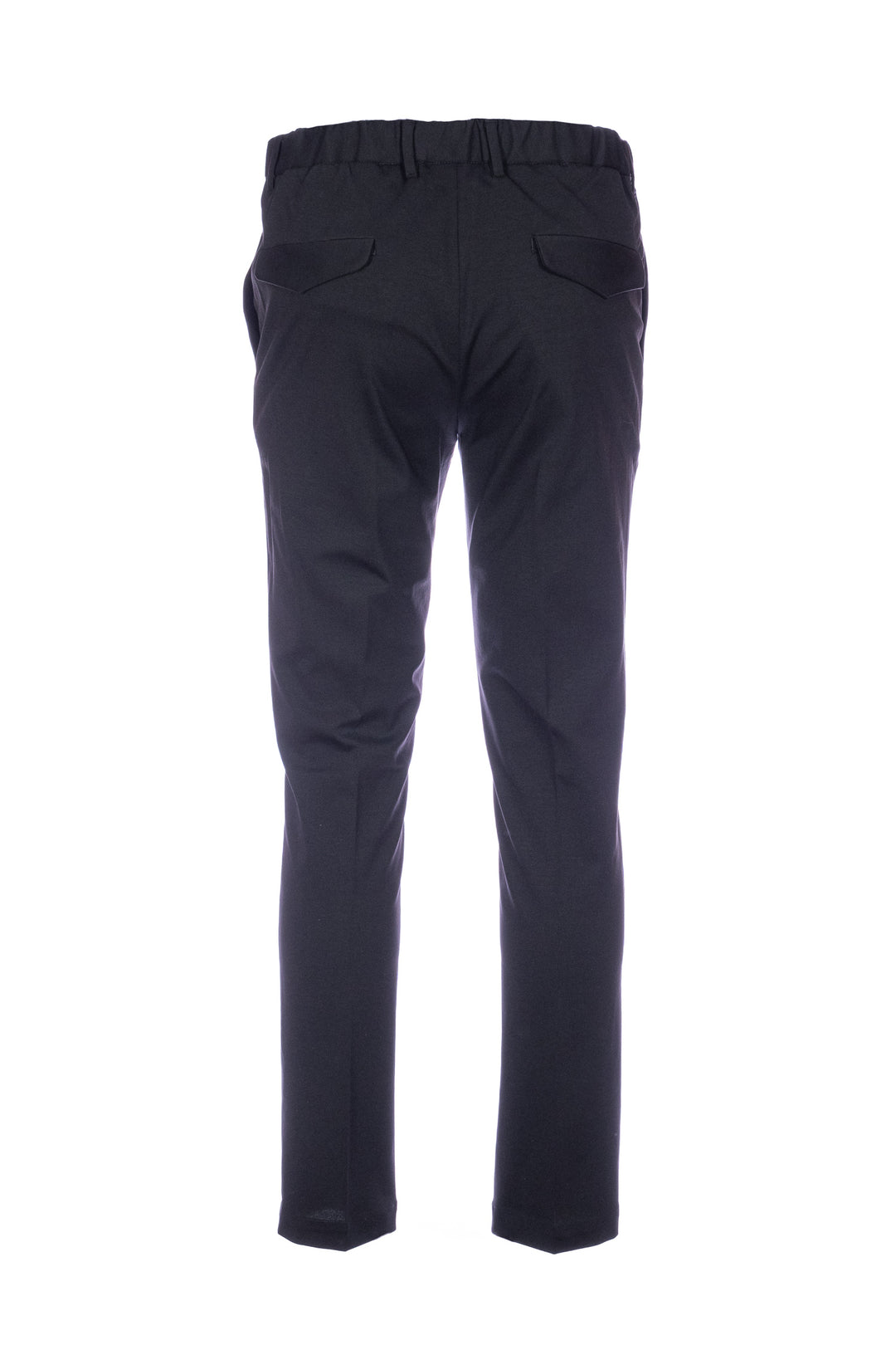 DEVORE Pantalone nero in cotone stretch con vita elastica e una pince - Mancinelli 1954