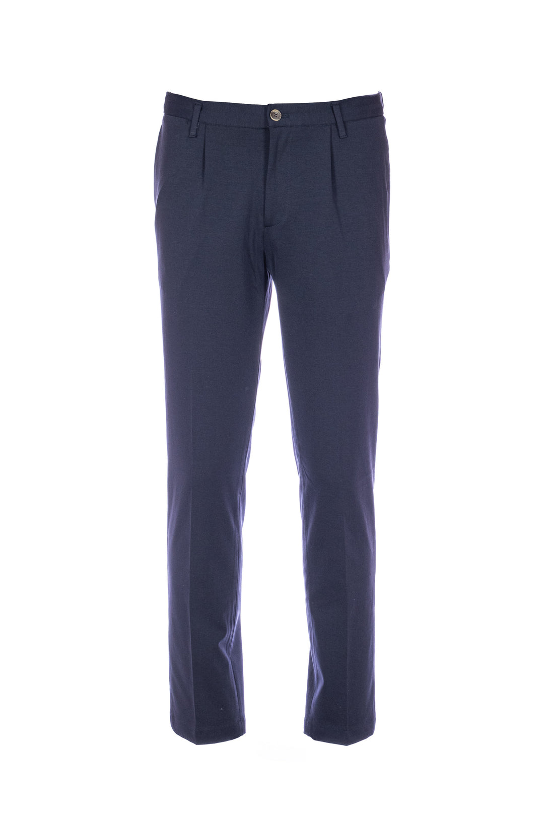 DEVORE Pantalone blu navy in cotone stretch con vita elastica e una pince - Mancinelli 1954