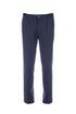 Pantalone blu navy in cotone stretch con vita elastica e una pince