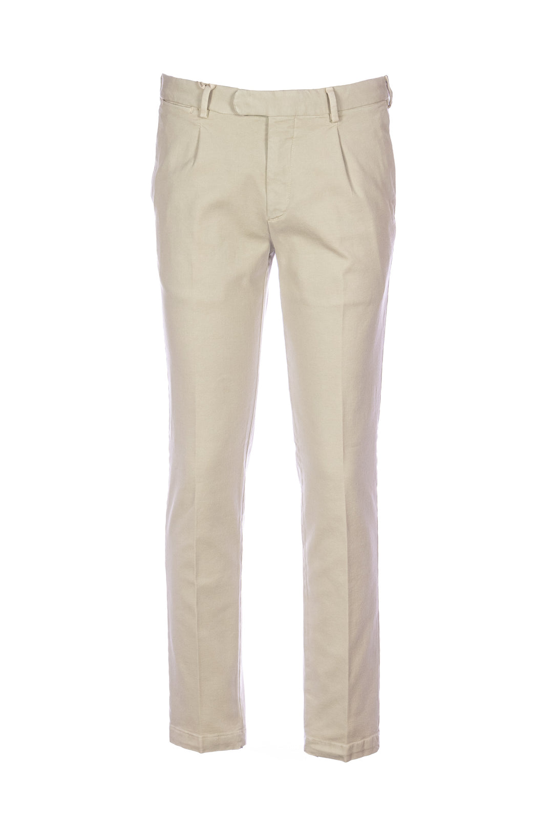DEVORE Pantalone beige in cotone supima 3-ply con vita elastica - Mancinelli 1954