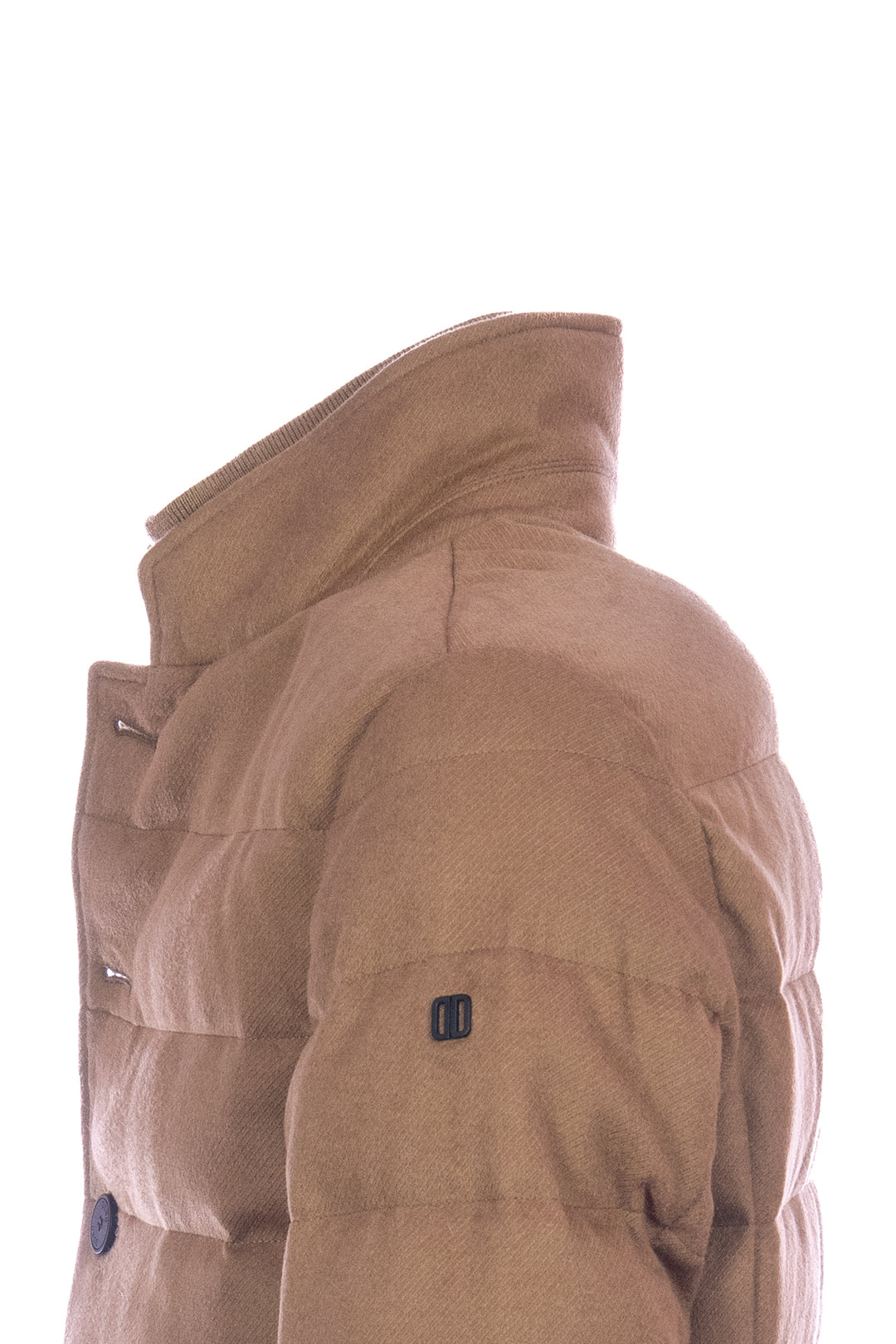 DUNO Giacca trapuntata marrone chiaro in lana tecnica con pettorina rimovibile - Mancinelli 1954