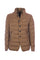 Giacca trapuntata marrone chiaro in lana tecnica con pettorina rimovibile