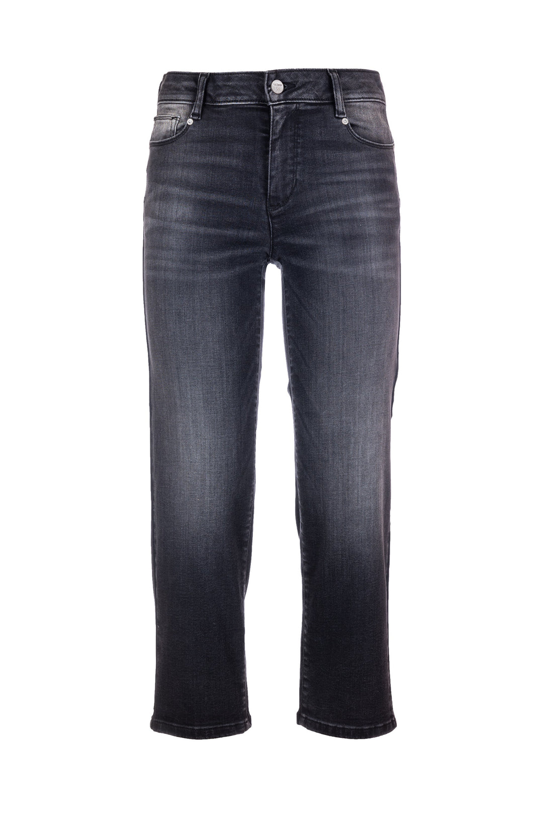 FRACOMINA Jeans cropped effetto push up in denim nero con lavaggio medio - Mancinelli 1954