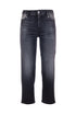Jeans cropped effetto push up in denim nero con lavaggio medio