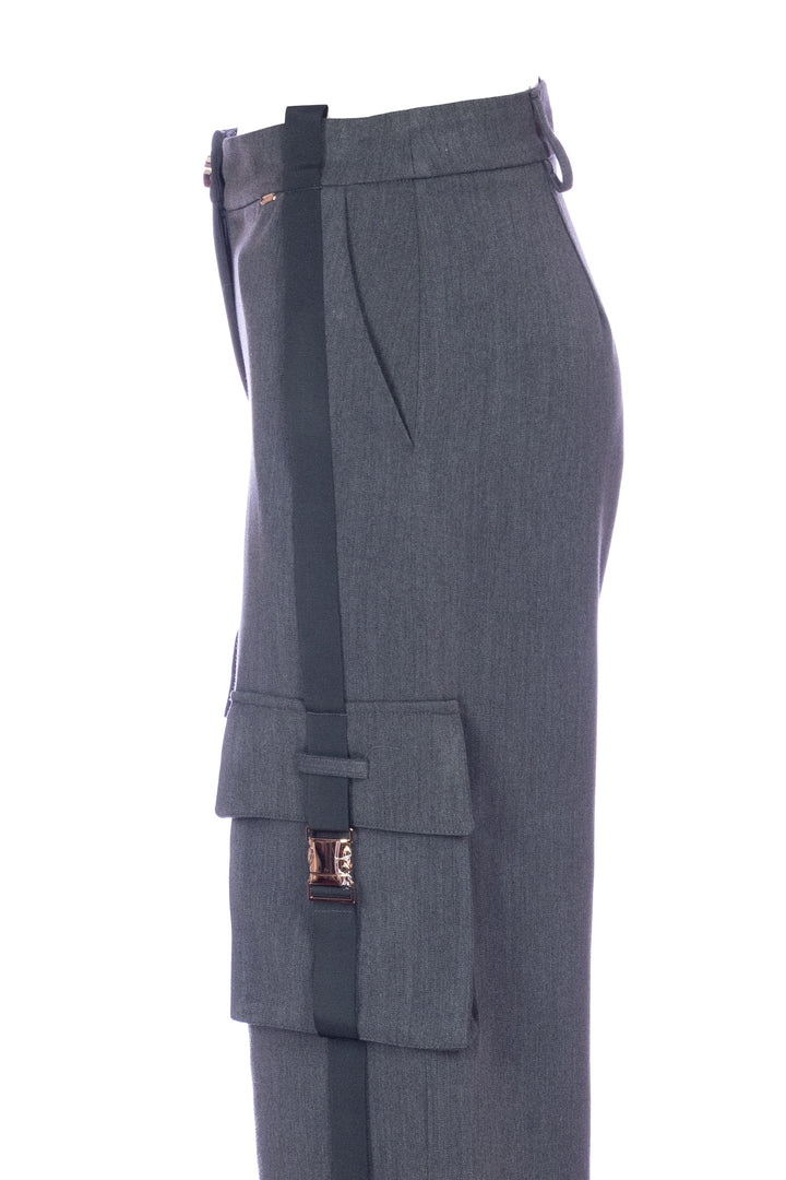 FRACOMINA Pantalone cargo grigio con bande laterali - Mancinelli 1954